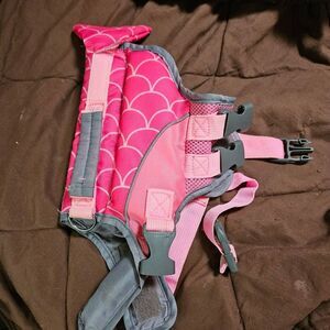 Mermaid Tail Dog Life Jacket • Size XS (Fits ~5–15 lbs) • Pink Pet Flotation Aid